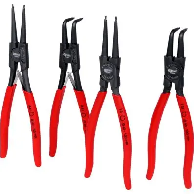 Circlip pliers set, 40-100 mm, 4 pcs 