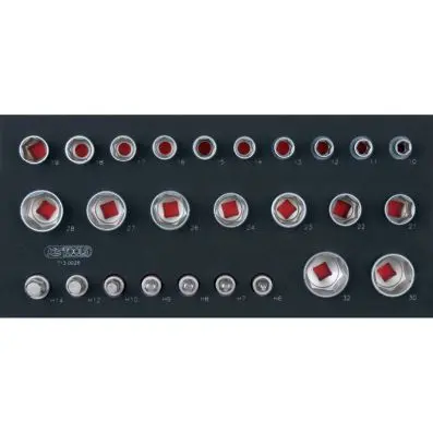 SCS Hexagonal socket set, 1/2", 26 pcs, 1/3 system insert 