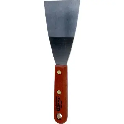 STAINLESS STEEL scraper, 75mm, wooden ha ndle 