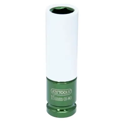 1/2" Aluminium wheel impact socket, deep , 15mm 