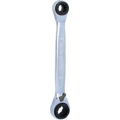 4 in 1 GEARplus reversing double ratchet ring spanner, 10x13x17x19mm 
