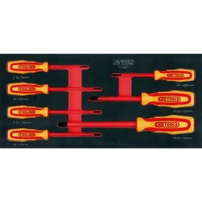 SCS VDE screwdriver set, 7 pcs, 1/3 syst em insert 