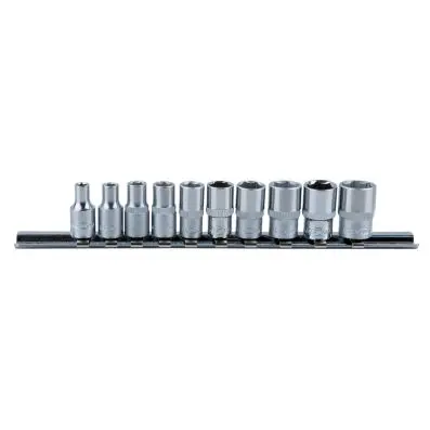 1/4" Hexagonal socket set, 10 pcs, 4-13m m 