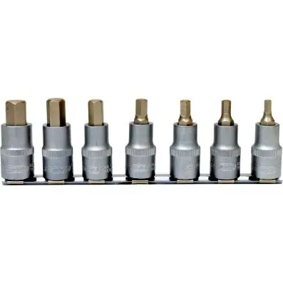 1/2" Bit socket set hexagon, short, 7 pc s 