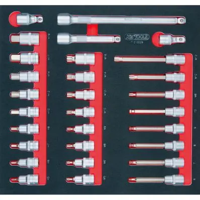 SCS 1/2" Bit socket set, 29 pcs, 2/3 sys tem insert 