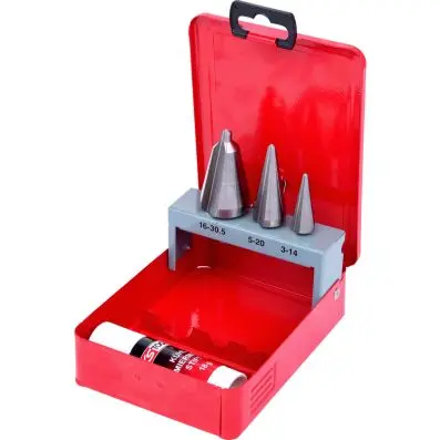 HSS Cone cutter set, in metal case 4 pcs 