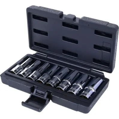 1/2" CHROMEplus Torx E Socket set, deep, 8 pcs 