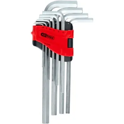Hexagon key wrench set, long, 10 pcs. 