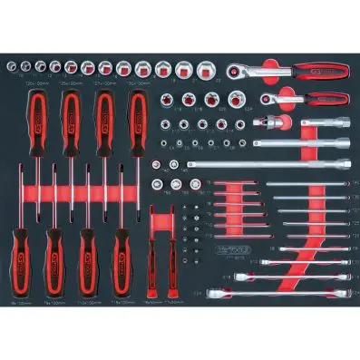 SCS 1/4"+3/8"+1/2" socket set, 75 pcs, 1 /1 system insert 