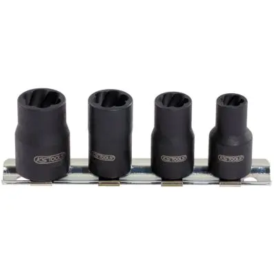 1/4" Spiral-Profil socket set, 4 pcs, 8- 13mm 