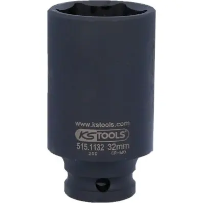 1/2" Hexagon impact socket, deep, 32mm 