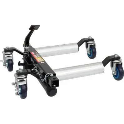 Hydraulic vehicle mover with aluminum ro llers 