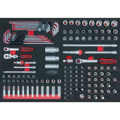 SCS 1/4" + 3/8" Socket set, 144 pcs, 1/1 system insert 