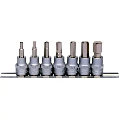 3/8" Bit socket set hexagon, 7 pcs 