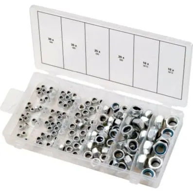 Self locking nuts assortment, M4-12, 146 pcs 