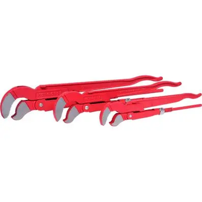 Swed. pattern pipe wrench 45° angled set 