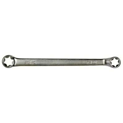 Double ring spanner for Torx E profile, offset, E16xE22 