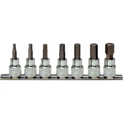 1/4" CHROMEplus Bit socket set hexagon, 7 pcs 2,5-8mm 