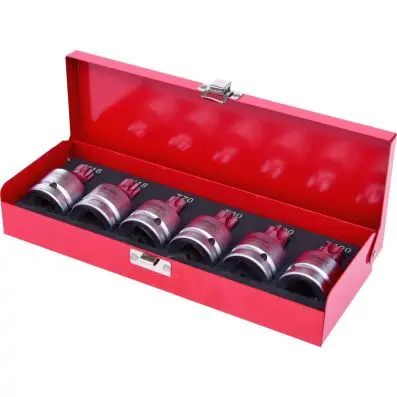 3/4" impact bit socket set XZN+Torx, tam perproof, 6 pcs 