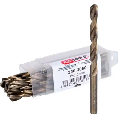 HSS-G Co 5 twist drill, pack of 10, 6,0m m 