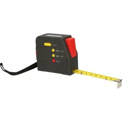 Electrical measuring tape with retainer and belt clip, digital, 5 m, 19 mm 