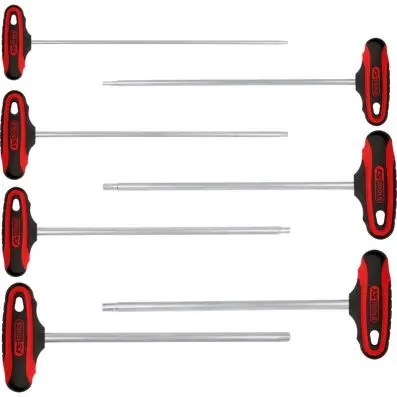 ERGOTORQUEplus® T handle RIBE key wrench set, extra long, 7 pcs, M4-M10 