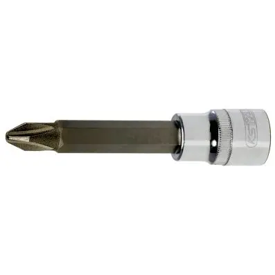1/2" CHROMEplus Bit socket, long, PH2 