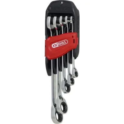 GEARplus Ringstop Combination ratcheting spanner set offset, 5 pcs 