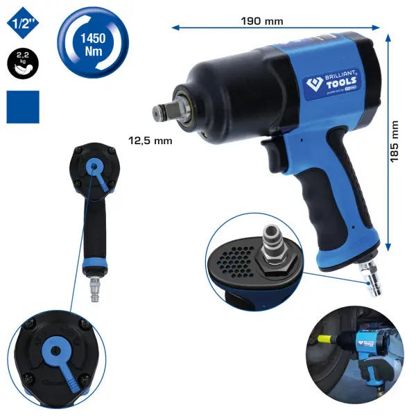 1/2" trykkluft-slagdrill, 1.450 Nm Ks Tools 
