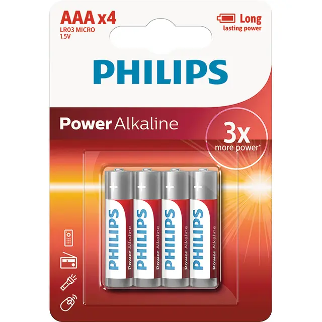 Batteri LR03 1,5v AAA 4 st Philips 