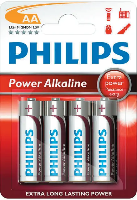 Batteri LR6 1,5v AA 4stk Philips 