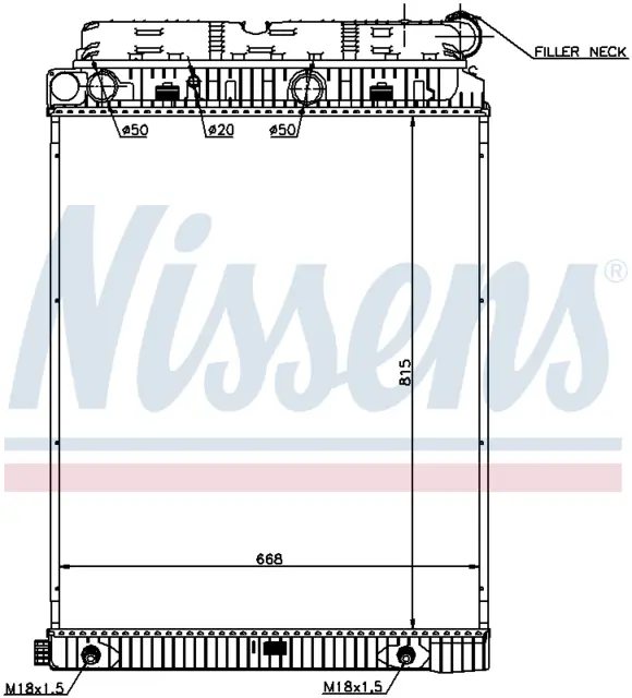 Radiator 815x668x42mm MB Axor Nissens 