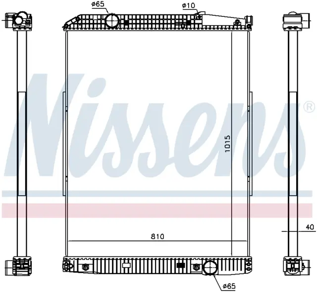 Radiator u/Ramme 1015x810x40mm MB Actros Nissens 