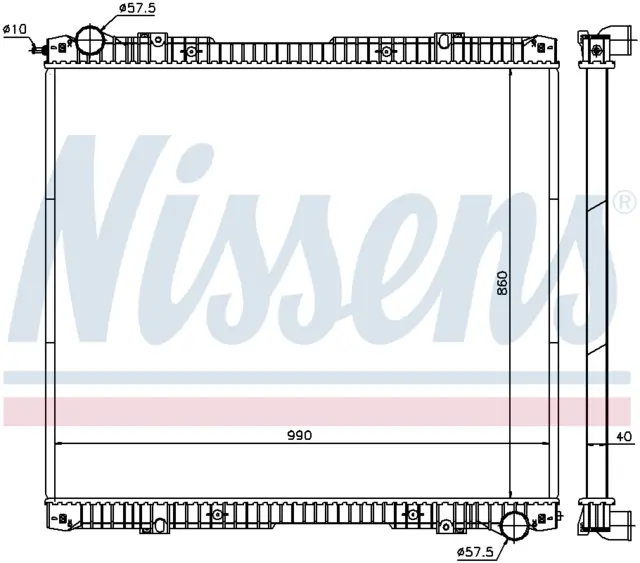Radiator u/ramme Scania Nissens 