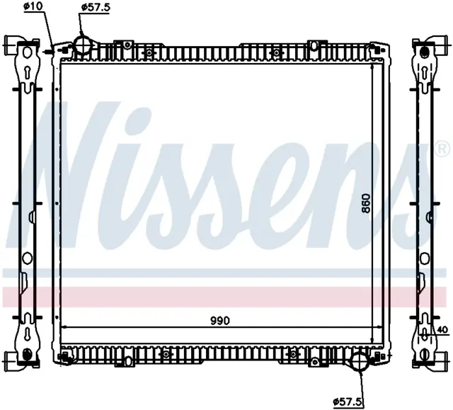 Radiator m/ramme Scania Nissens 
