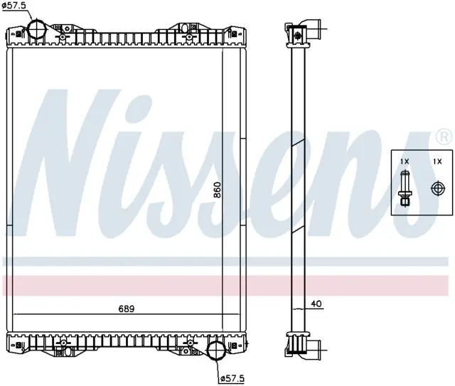 Radiator u/Ramme Scania Nissens 