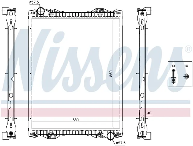 Radiator m/Ramme Scania Nissens 
