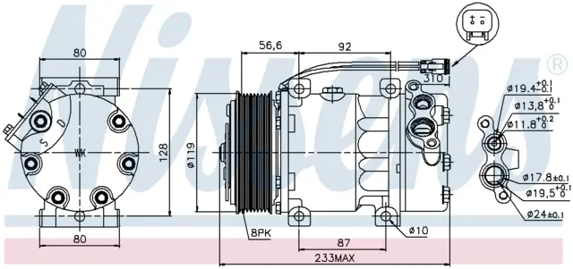 Kompressor AC Scania Nissens 