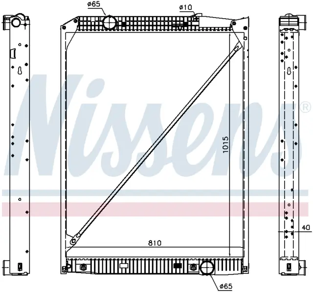Radiator m/Ramme 1015x810x40mm MB Actros Nissens 
