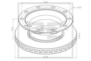 Bremseskive BPW SB4309/4345 TSB4309/4312 PE Automotive