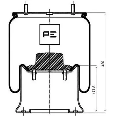 Luftbelg 2923V To Bolter Stålbunn SAF PE Automotive