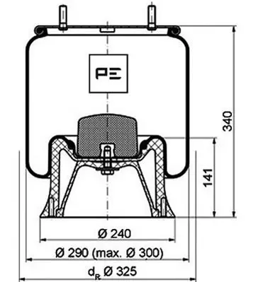 Air bellow Air connection M22 x 1,5 PE Automotive 