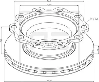 Brake disc Ø 430 PE Automotive