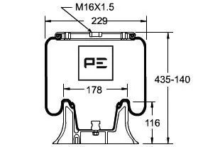 Luftbelg, M16x1,5 PE Automotive