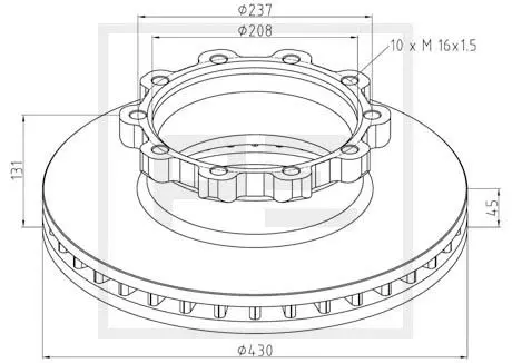 Bremseskive Scania 430mm Ø 430 E1 90R-02 C0193/0012 PE Automotive