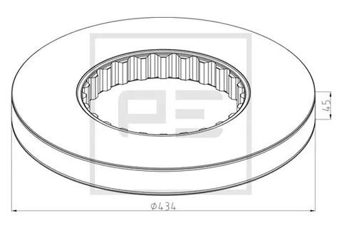 Bremseskive Ø430mm solid Volvo PE Automotive