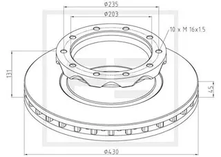 Brake disc Ø 430 PE Automotive