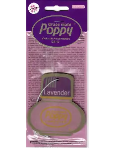 Cardboard Car Airfreshener LAVENDER Poppy Grace Mate 