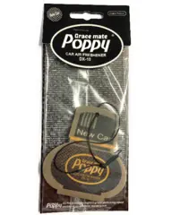 Cardboard Car Airfreshener NEW CAR Poppy Grace Mate
