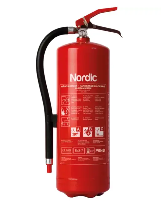 Brannslukker 6kg P6NS, 55A233B C m,feste 
